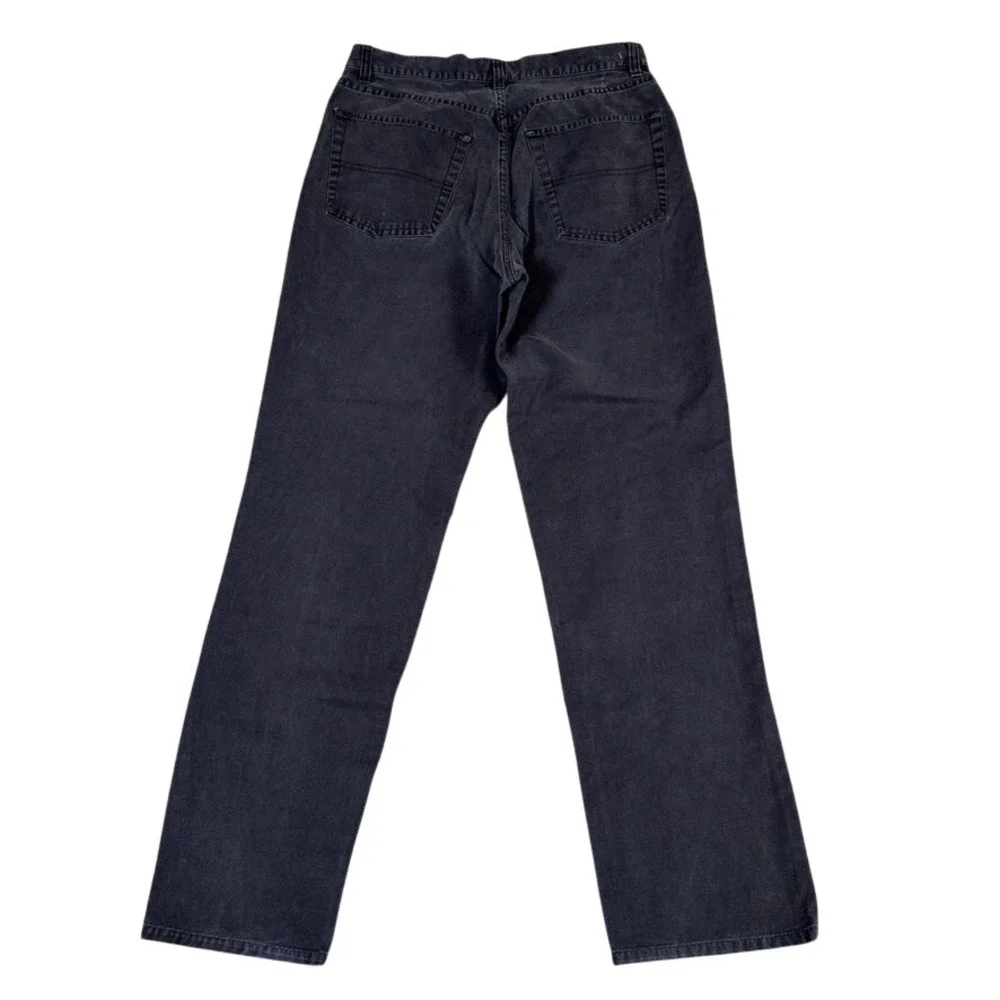 Vintage Polo Ralph Lauren Mens Black Canvas Straight Leg Pants 32x32 Workwear